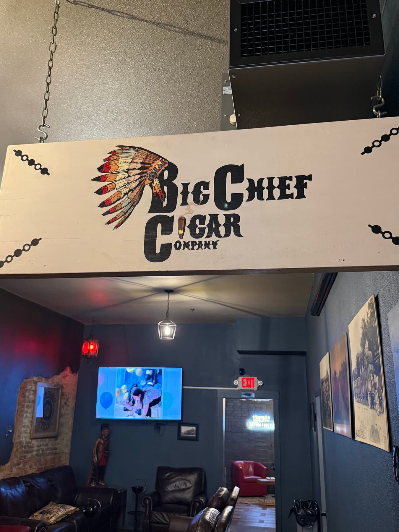 The Big Chief Cigar Company hanging sign